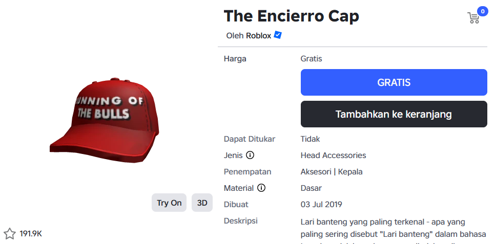 The Encierro Cap ROBLOX